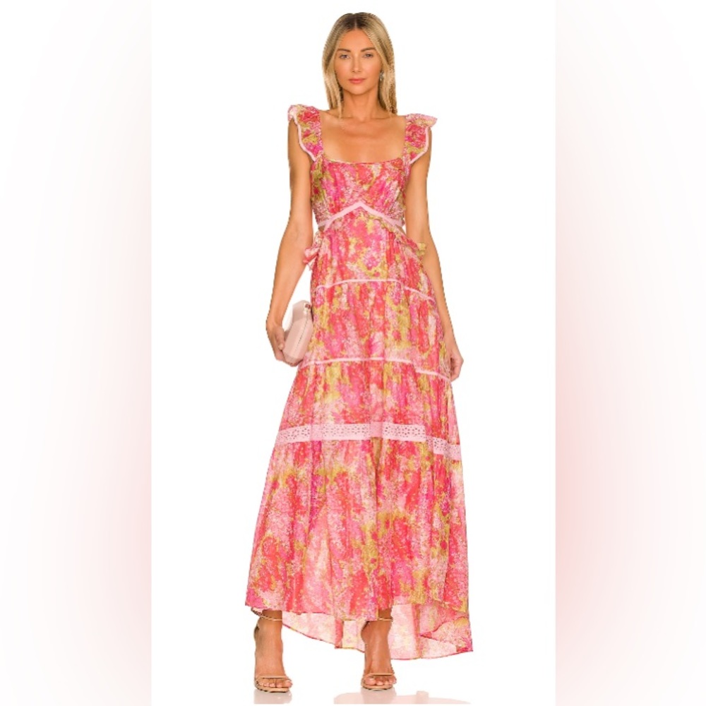 LoveShackFancy Madsen Floral Maxi Dress With Cut Outs - Picture 11 of 16